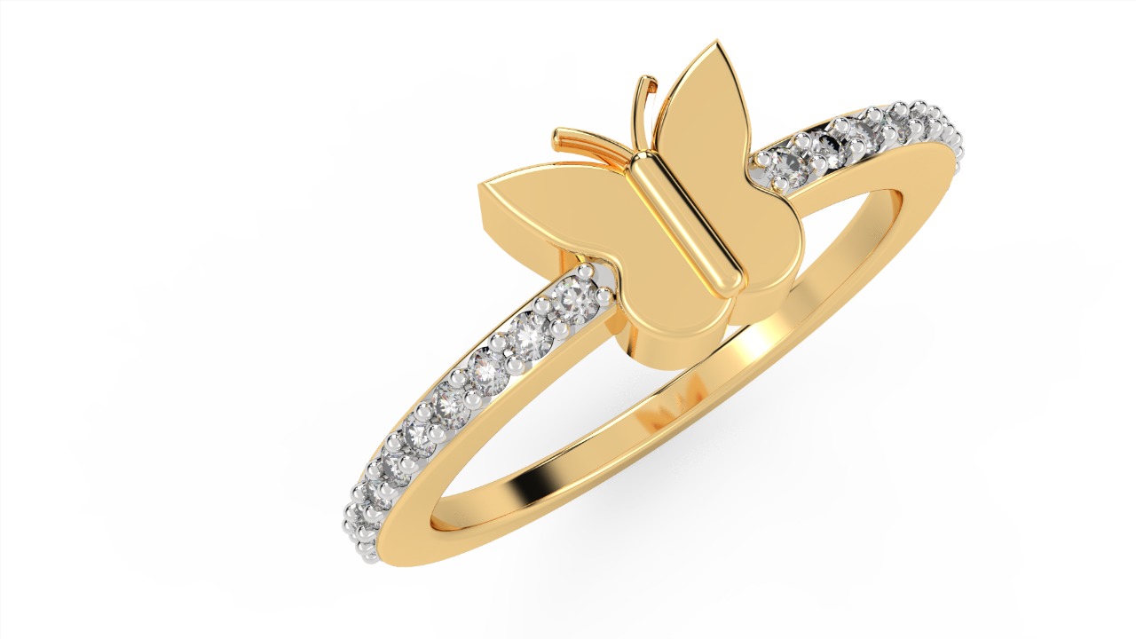 Butterfly Design Diamond Ring